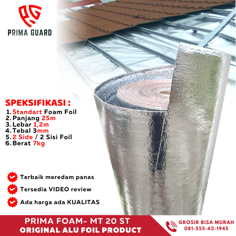 pemasangan aluminium foil atap